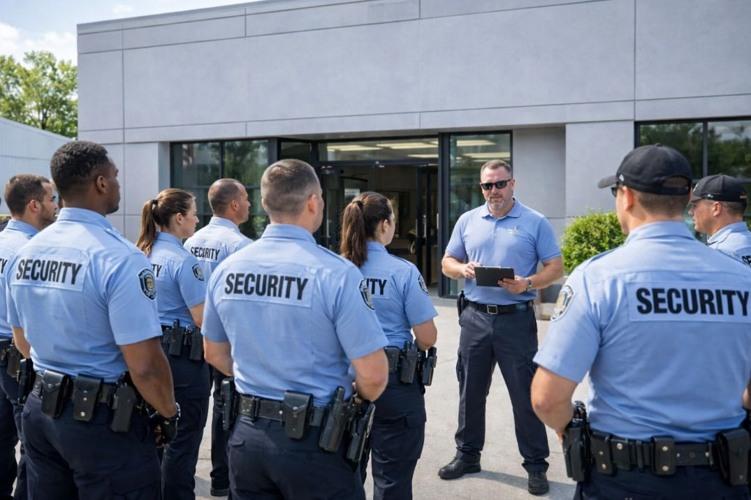 Advanced Security Training security guard outside